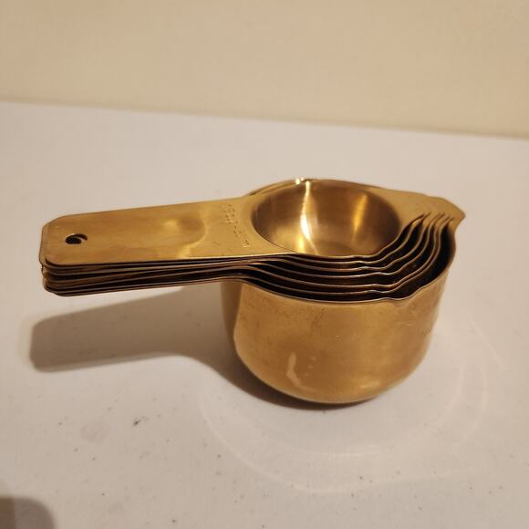 Measuring Cups Gold Tone Set Of 8 For Baking Cooking Kitchenware - Picture 13 of 13